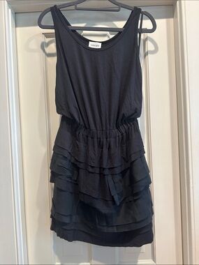 under.ligne Navy Sleeveless Ruffle Tiered Mini Dress